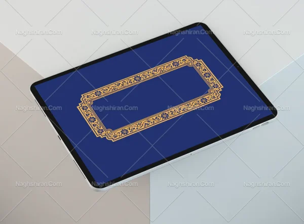 وکتور حاشیه مستطیل سنتی کرمی رنگ