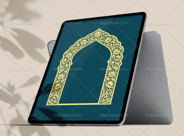 وکتور محراب طرح حاشیه نقوش سنتی