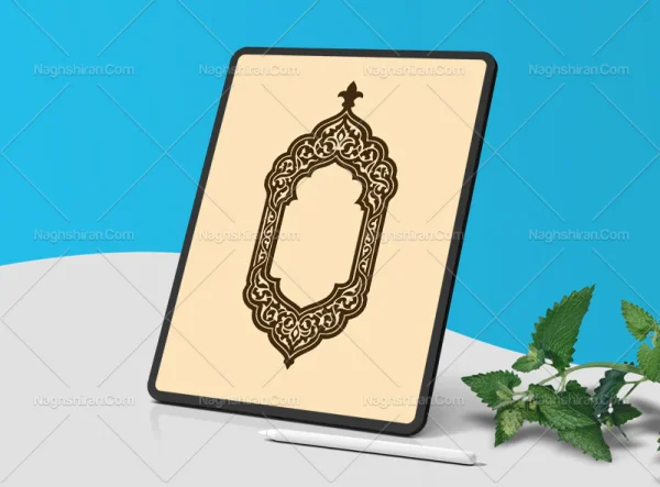 وکتور رنگی حاشیه طرح ترنج اسلیمی
