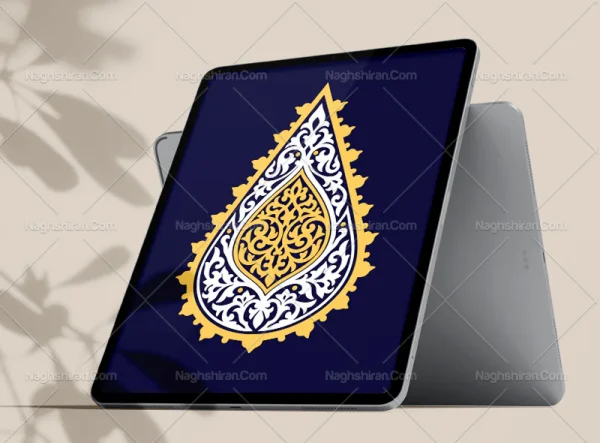 وکتور نشان نقوش سنتی طرح اشک