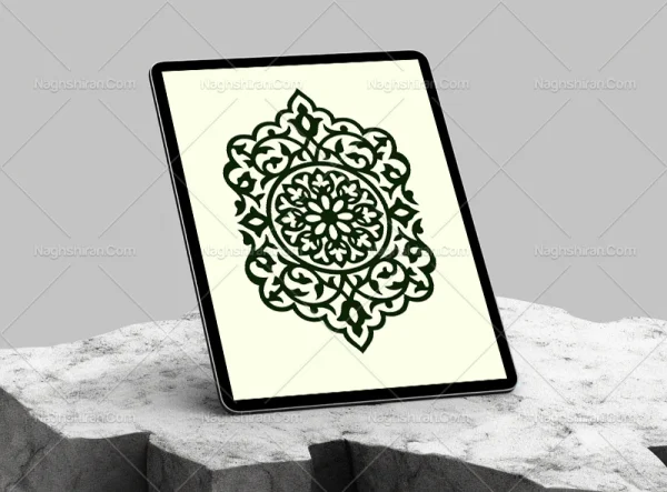 وکتور تذهیب طرح نشان ساده