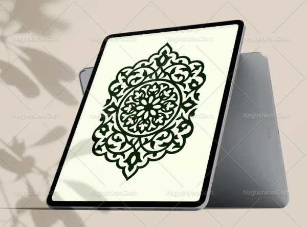 وکتور تذهیب طرح نشان ساده
