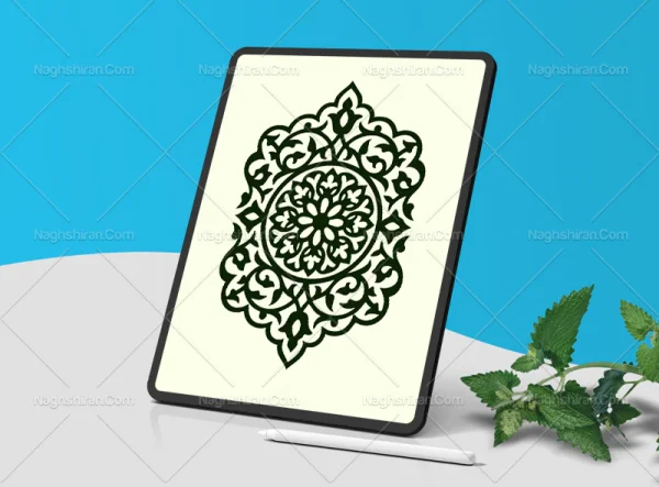 وکتور تذهیب طرح نشان ساده