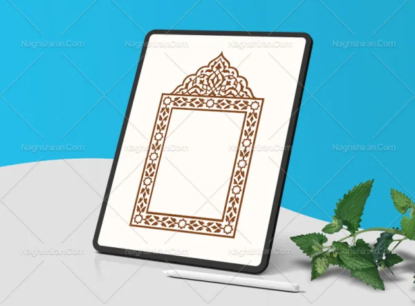 وکتور حاشیه طرح دار اسلیمی سنتی