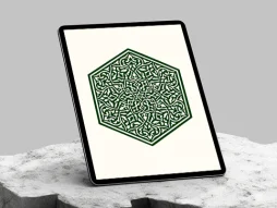 وکتور نشان طرح شش ضلعی سنتی