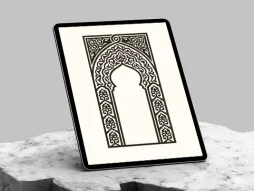 وکتور محراب طرح حاشیه سنتی مشکی