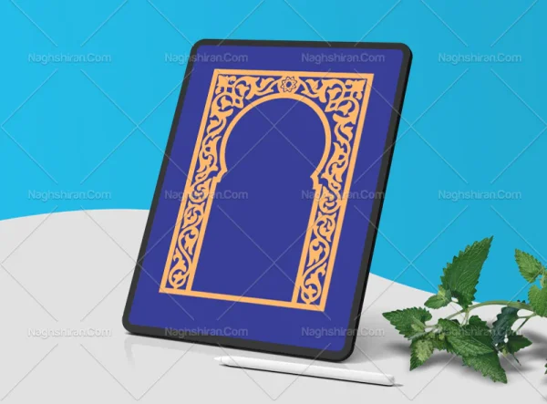 وکتور محراب حاشیه طرح اسلیمی تو پر
