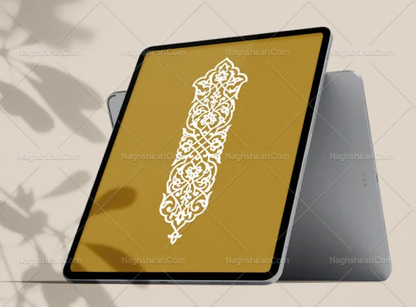 وکتور طرح قلمدانی اسلیمی سفید