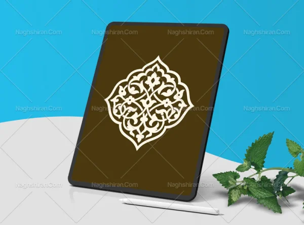 وکتور اسلیمی طرح نشان سفید