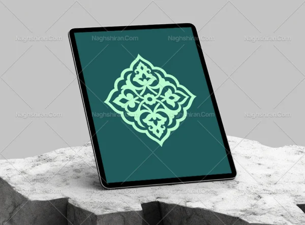 وکتور تذهیب ساده طرح نشان