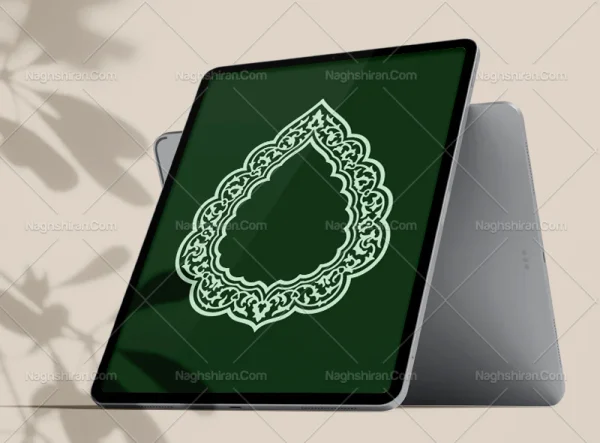 وکتور حاشیه طرح اشک نقوش تذهیب