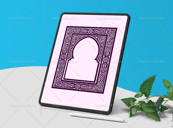 وکتور طرح محراب بنفش سنتی