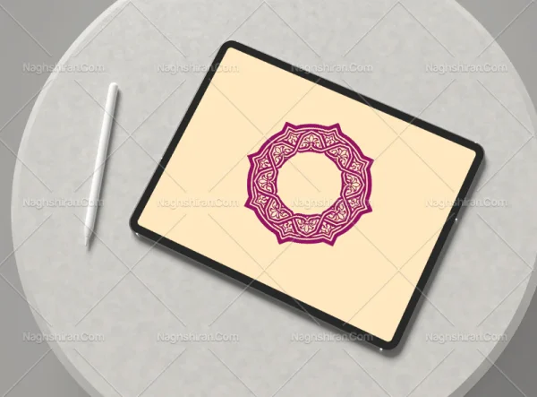 وکتور حاشیه طرح شمسه هندسی