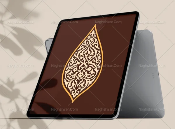وکتور المان تذهیب طرح اشک