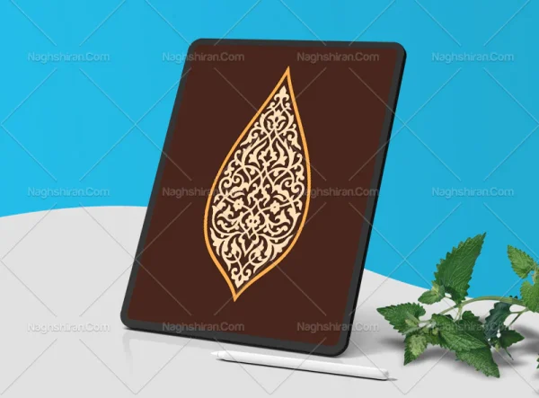 وکتور المان تذهیب طرح اشک