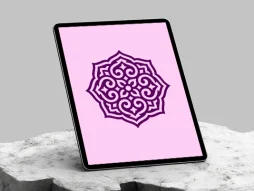 وکتور نشان بنفش رنگ سنتی