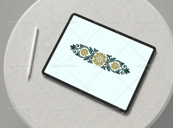 وکتور قلمدان طرح نقوش منبت کاری