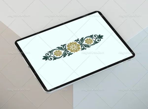 وکتور قلمدان طرح نقوش منبت کاری