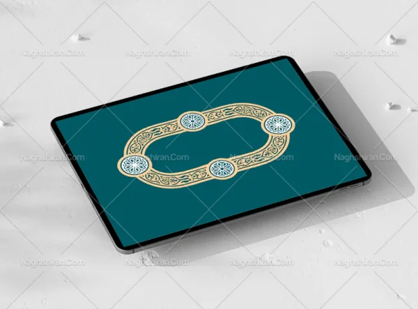 وکتور حاشیه نقوش سنتی بیضی