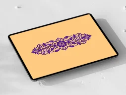 وکتور قلمدان طرح نقوش بنفش