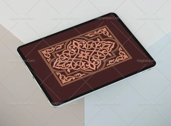 وکتور کتیبه طرح ترنج و لچک ترنج