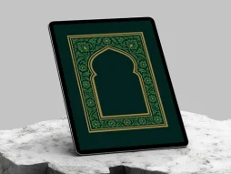وکتور محراب طرح حاشیه گل های سبز رنگ