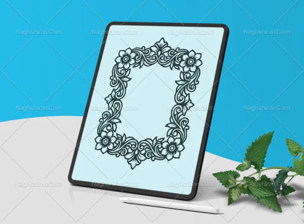 وکتور طرح حاشیه منبت کاری