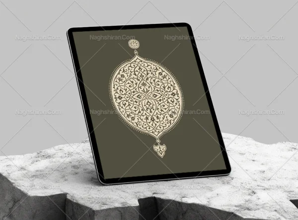 وکتور ترنج نقوش ختایی با سر ترنج