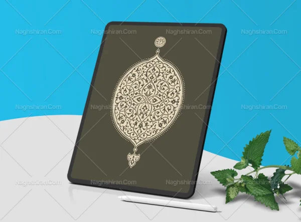 وکتور ترنج نقوش ختایی با سر ترنج