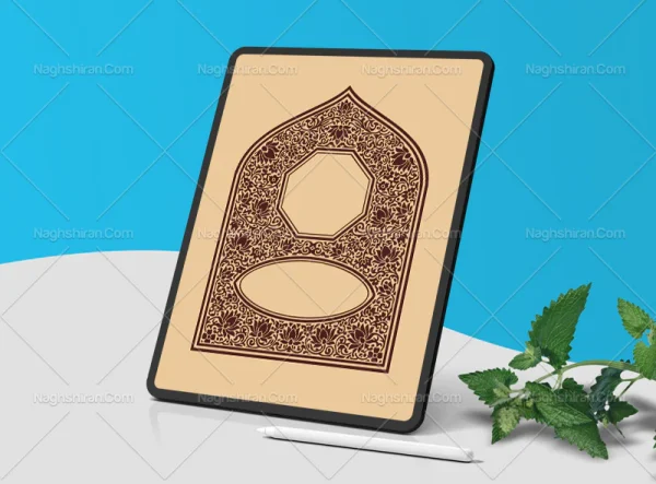 وکتور طرح محراب گل های سنتی رنگی