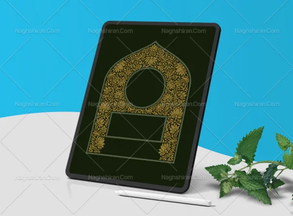 وکتور طرح محراب حاشیه گل های سنتی