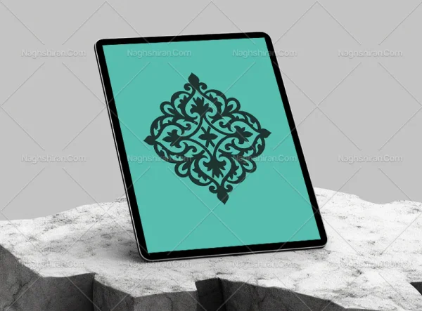 وکتور طرح نشان ساده اسلیمی رنگی