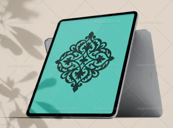 وکتور طرح نشان ساده اسلیمی رنگی