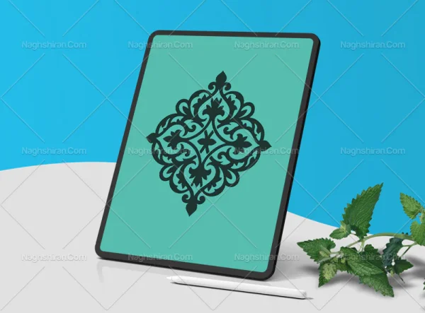 وکتور طرح نشان ساده اسلیمی رنگی