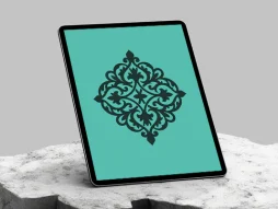 وکتور طرح نشان ساده اسلیمی رنگی