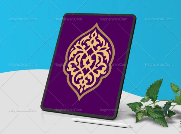 وکتور نشان نقوش کرمی سنتی