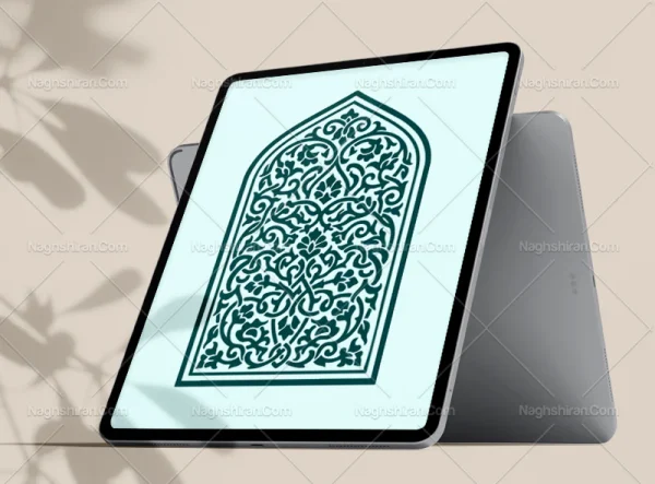 وکتور طرح محراب نقوش سنتی ساده
