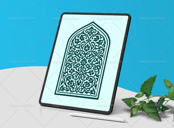 وکتور طرح محراب نقوش سنتی ساده