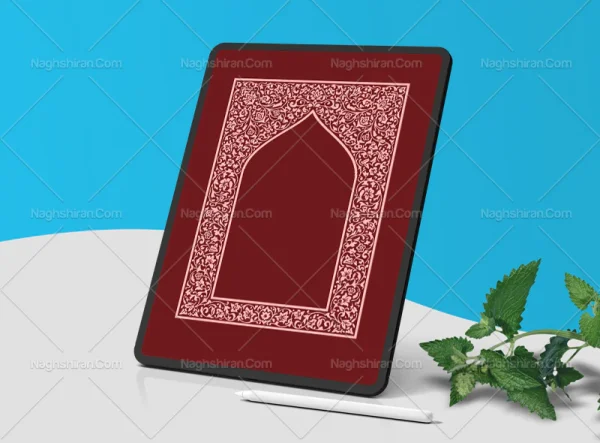 وکتور طرح محراب گل و برگ های سنتی