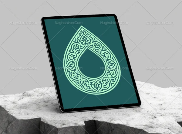 وکتور حاشیه سنتی طرح قطره