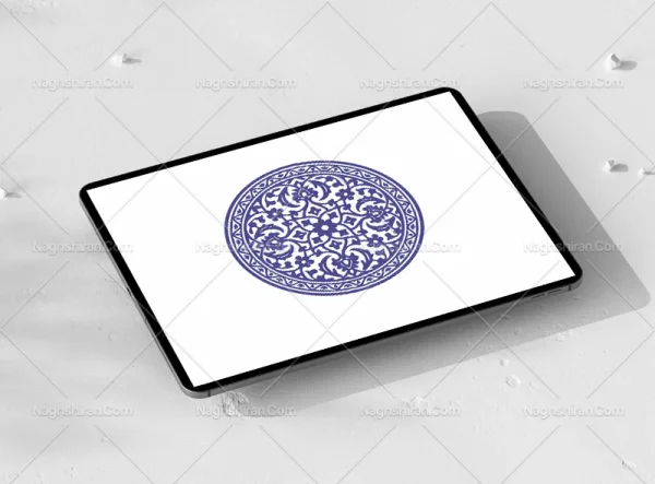 وکتور دایره گل و برگ ختایی نشان