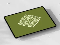 وکتور نشان سفید سبز اسلیمی