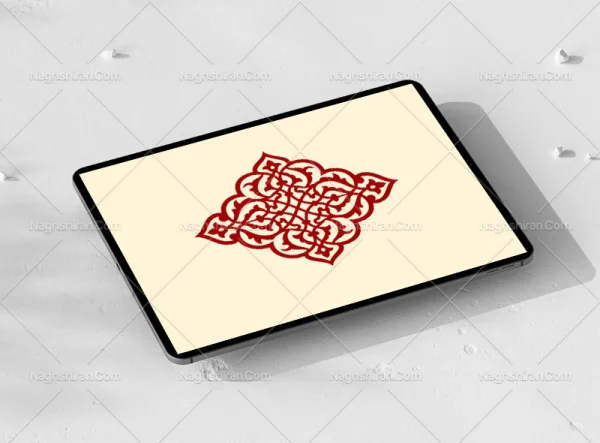 وکتور نقوش قرمز سنتی طرح نشان