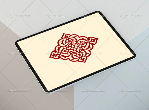 وکتور نقوش قرمز سنتی طرح نشان