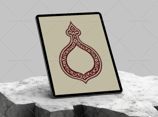 وکتور طرح گلدان حاشیه سنتی