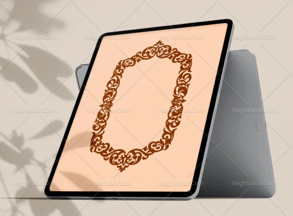 وکتور حاشیه نقوش اسلیمی قهوه ای