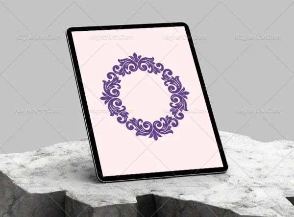 وکتور حاشیه دایره ای منبت کاری