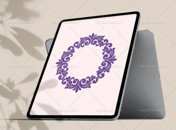 وکتور حاشیه دایره ای منبت کاری
