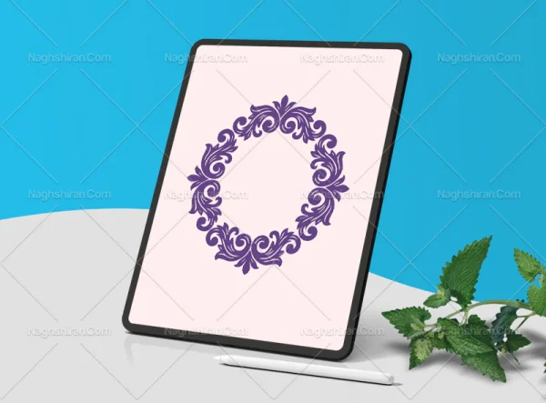 وکتور حاشیه دایره ای منبت کاری