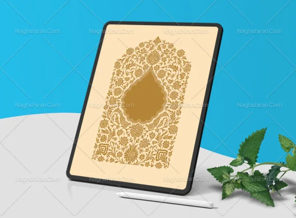 حاشیه طرح نقوش تذهیب رنگی